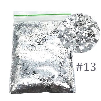 

50G 25 COLOR Chunky Metallic, Iridescent Cosmetic Glitter Mix For Festival & Creative Makeup, Slime and Crafts. SILVER, UNICORN,