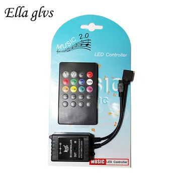 

LED Music IR Controller DC 12V-24V 20 keys IR Remote Controller Sound Sensor Controller Designed For RGB LED Strip Lights