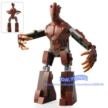 10 шт./лот супер герой дерево человек Marvel Мстители фигурка строительные блоки Детские Подарочные игрушки большой размер кирпичи игрушки MG1013