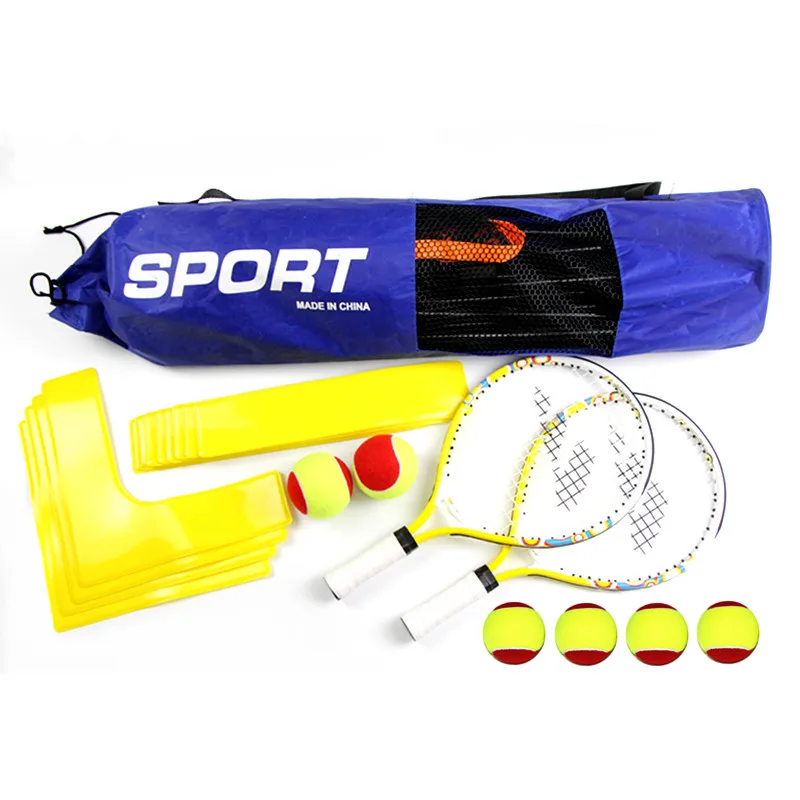 Kids tennis training set includes 1x10ft net stand 2 x racket (17/19/21inch ) 6pcs soft ball 1set court markers | Спорт и