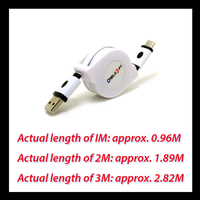 Usb type C выдвижной кабель для мобильного телефона samsung Galaxy huawei Xiaomi быстрое зарядное устройство выдвижной USB-C зарядный кабель USBC - Цвет: black