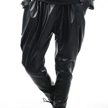 Костюмы певцов мужские ди-джей в ночном клубе гость звезда с черными узкими эластичными кожаными штанами