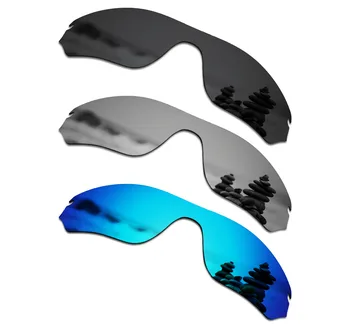 

SmartVLT 3 Pieces Polarized Sunglasses Replacement Lenses for Oakley RadarLock Edge Black & Silver Titanium & Ice Blue