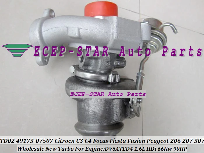 TD02 49173-07508 49173-07507 Turbocharger Peugeot Berlingo Citroen C3 C4 Ford Focus 1.6L HDi DV6ATED4 - (5)