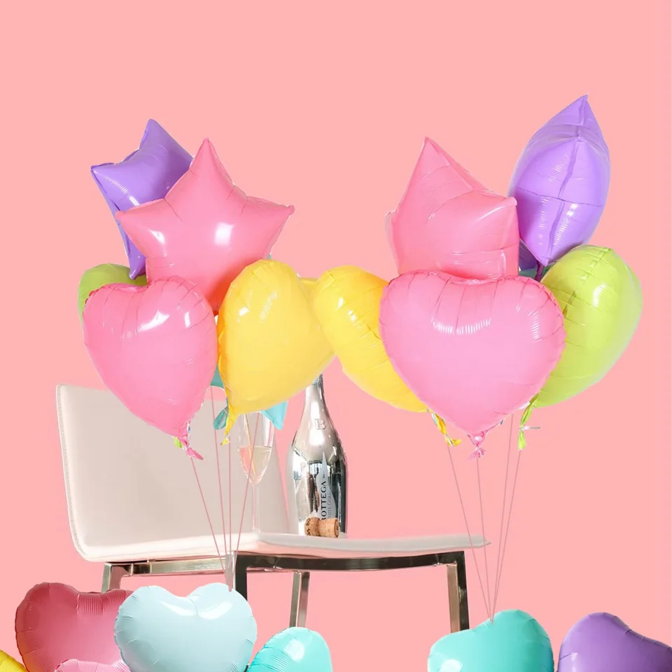 5 шт./10 шт./лот Macaron сердце и Звездные воздушные фольгированные шары форма 18 дюймов