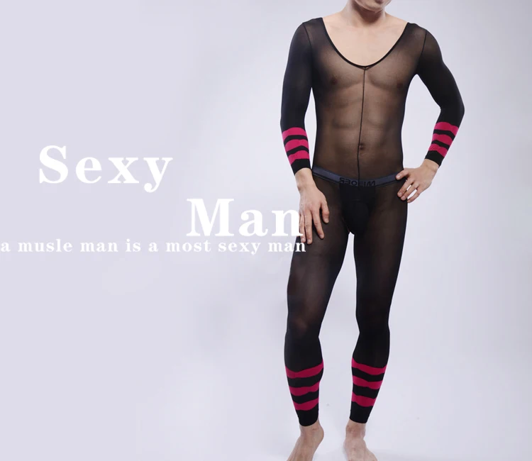 KWAN. Z мужское Сексуальное белье, прозрачное боди с открытой промежностью, мужской комбинезон, сексуальное боди, все обернутое, горячее, эротическое нижнее белье, боди