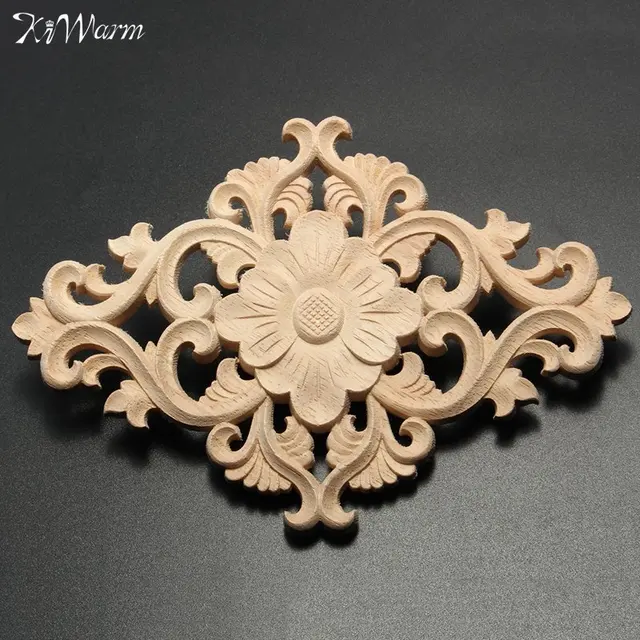 Kiwarm New Vertical Fl Wood Carved Corner Woodcarving Decal Kiwarm New Vertical Fl Wood Carved Corner Woodcarving Decal Onlay Lique Sculptures Home Furniture Cabinet Decor