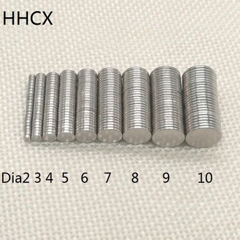 

100pcs/lot N35 Disk magnet dia 2 3 4 5 6 7 8 9 10 thickness 1 strong NdFeB disc magnet for speaker