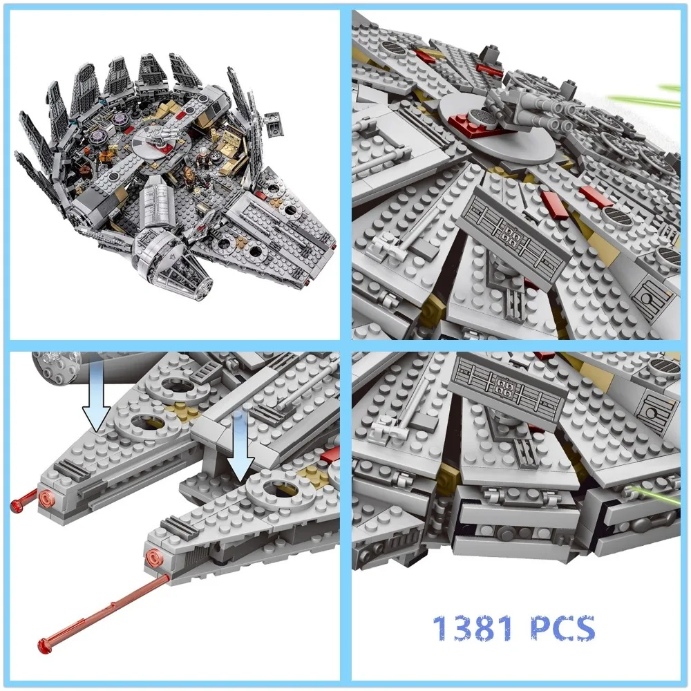 05007 05142 Модель "Звездные войны", строительные блоки, фигурка сокола миллениума, совместимая с 7921" Звездные войны", Подарочные игрушки для детей