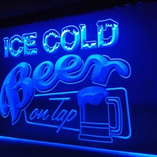 LB912-Ледяное Пиво на кран бар светодиодный неоновый светильник знак для домашнего декора