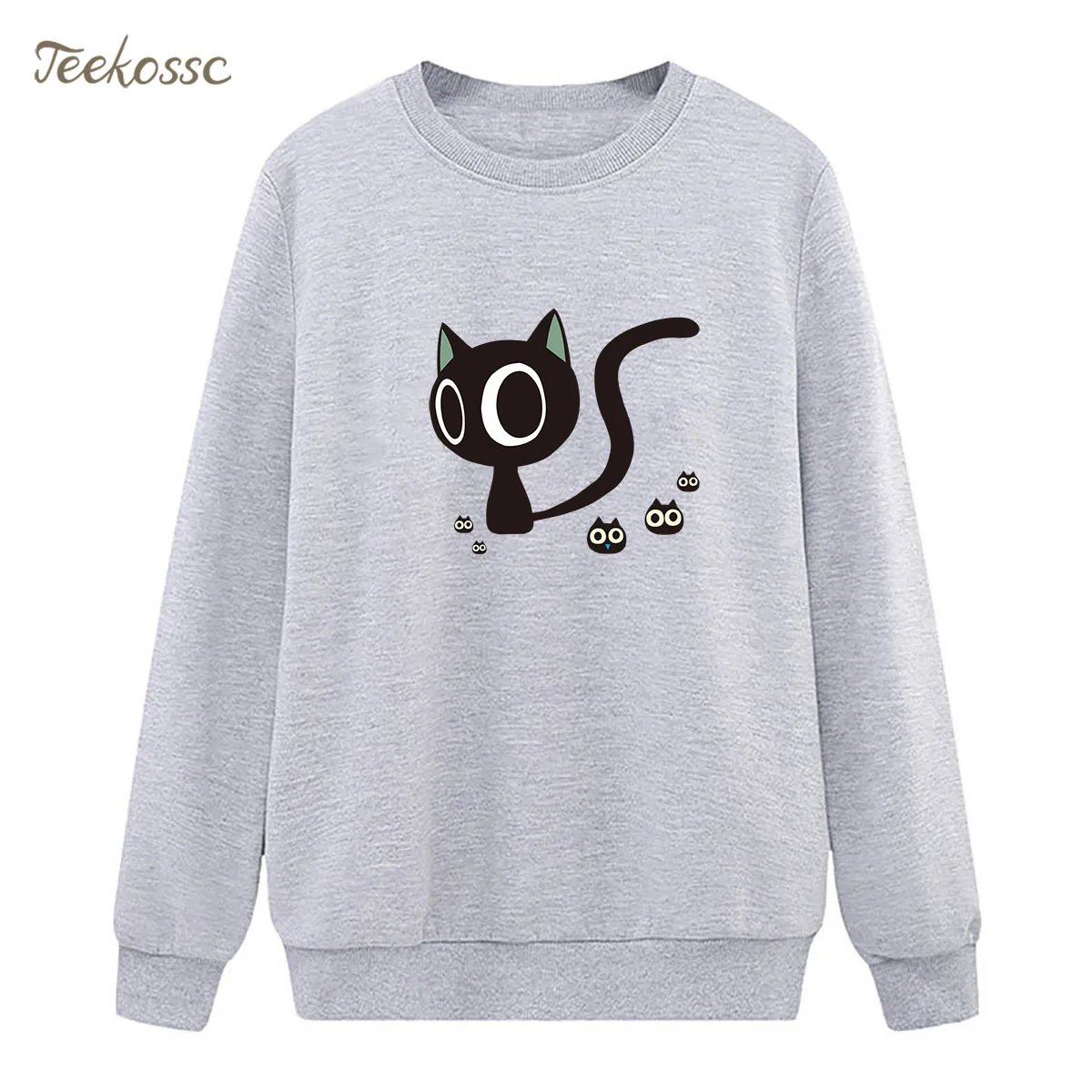 

Kawaii Cat Sweatshirt Cute Hoodie 2020 Hipster Winter Autumn Women Lasdies Pullover Fleece Warm Loose White Casual Streetwear