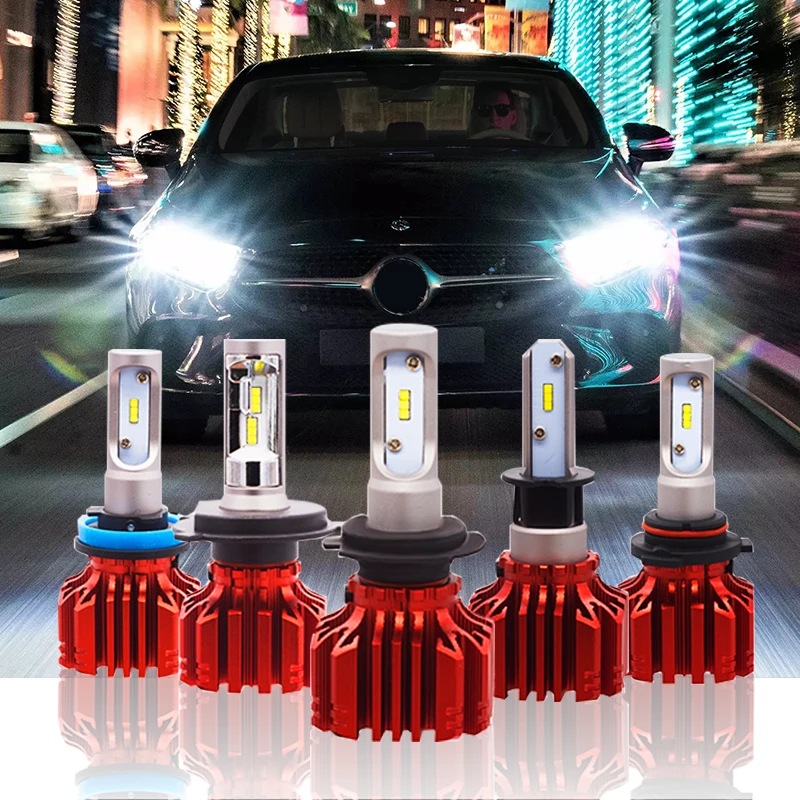 OKEEN 2 шт. Автомобильные светодиодные фары H7 12 в 24 В 72 Вт H4 H3 H1 H8 H9 H13 9005 9006 лампы 6500 к