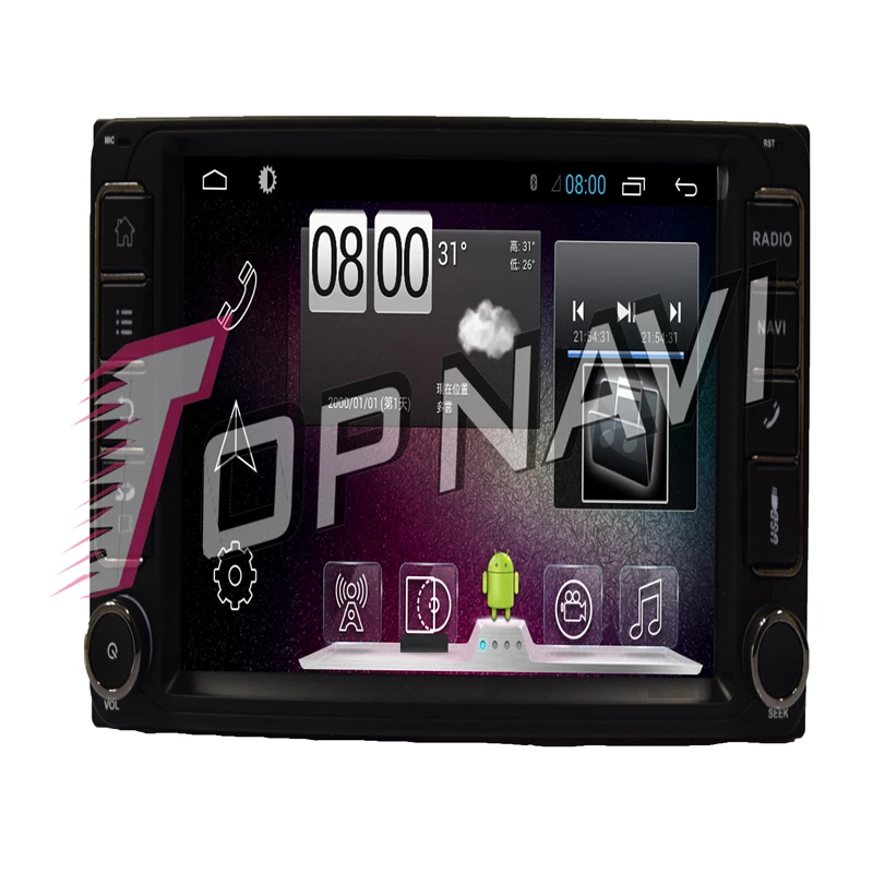 TOPNAVI 7 &quot1024*600 четырехъядерный 1 + 16G Android Универсальное автомобильное радио для Toyota