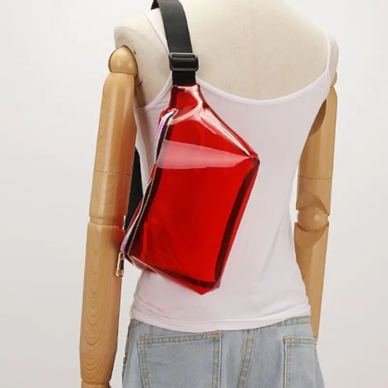 Модная женская голографическая ПВХ поясная сумка рюкзак с одной лямкой для путешествий Чехол для телефона женский прозрачный пояс Сумка