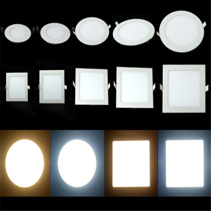10pcs Dimmable Led Panel Light 3w 6w 9w 12w 15w 25w Recessed Ceiling