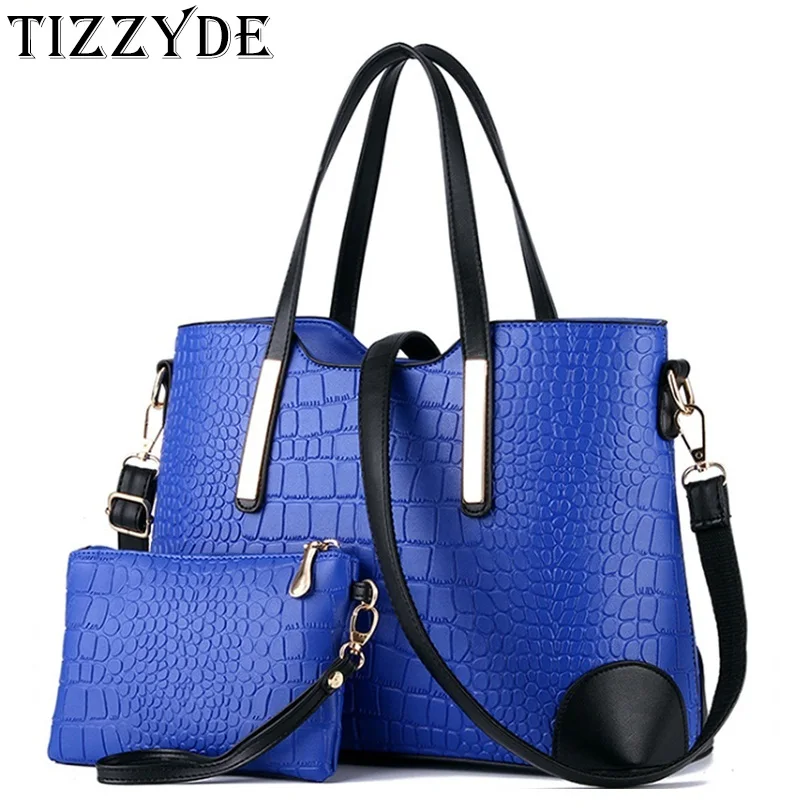Luxury Crocodile Big Composite Women Handbag Famous Brand Design Bucket Tote Solid Fashion Shoulder Bag Elegant Lady DXF02