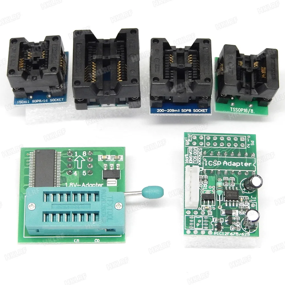 Original RT809F Programmer+ 11 Adapters+SOP8 IC Clip 1.8V SOP8 Adapter VGA LCD ISP Programmer EDED Cable Free shipping