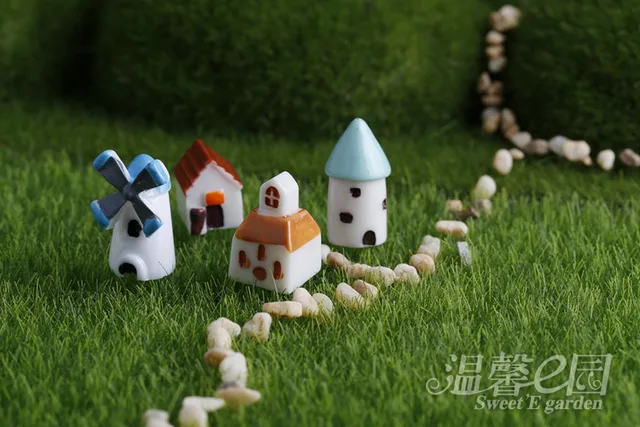 windmill house moss micro landscape ornaments multi meat decoration landscaping creative crafts house castle