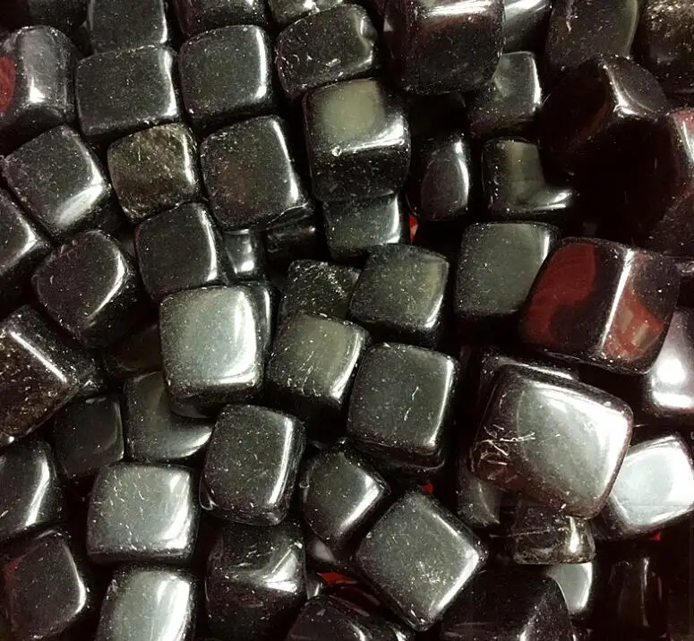 100g Natural obsidian stone blocks black crystal rubble square to play with potted fish tank | Дом и сад