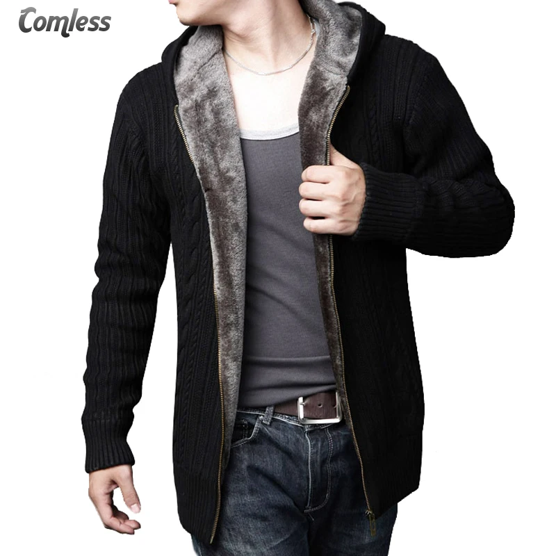 

Cardigan Masculino 2017 New Winter Thick Warm Sweater Men Wool Sweaters High-quality Men's Hooded Loose Style Casual Coats XXXL