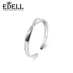 EDELL 100% Серебро 925 пробы высокое качество простые геометрические излом Незамкнутое регулируемое кольцо оригинальный Для женщин украшения