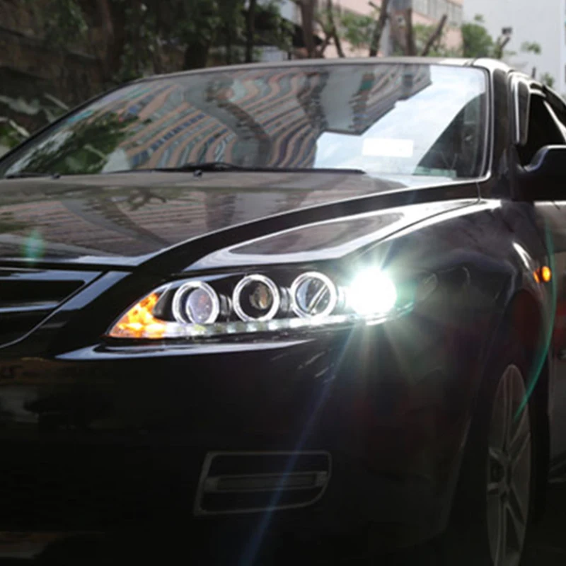 2 шт. светодиодный фары для Mazda 6 2003 2014 Автомобильные ангельские глазки комплект