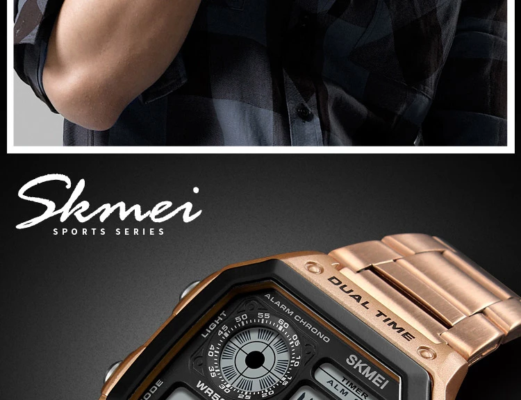 Business Men Waterproof Digital Wristwatch Clock Masculino