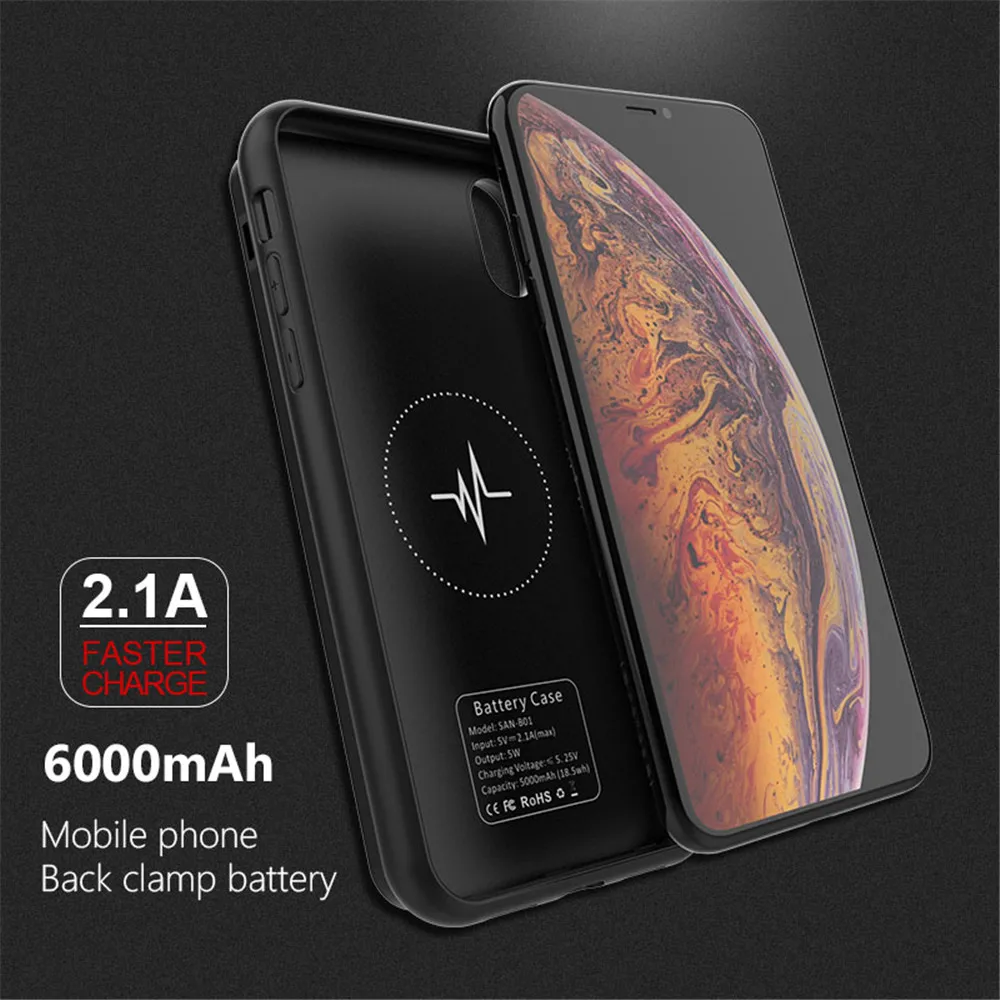 NTSPACE power Bank для iPhone X XS аккумулятор max зарядное устройство чехол смарт Беспроводное зарядное устройство чехол для iPhone XR XS power Case