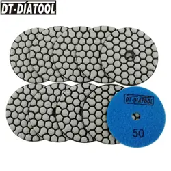 DT-DIATOOL 10 шт./компл. диаметр 3 дюймов сухой 80 мм Смола Бонд Diamond гибкие полировальники Грит #50 для абразивного колеса"