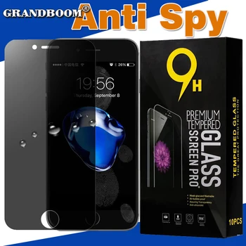 

500pcs Privacy Tempered Glass Guard Film For iPhone 11 Pro Max XS XR X 8 7 6 6S Plus 9H Anti-peep Shield Protector With Paper Package