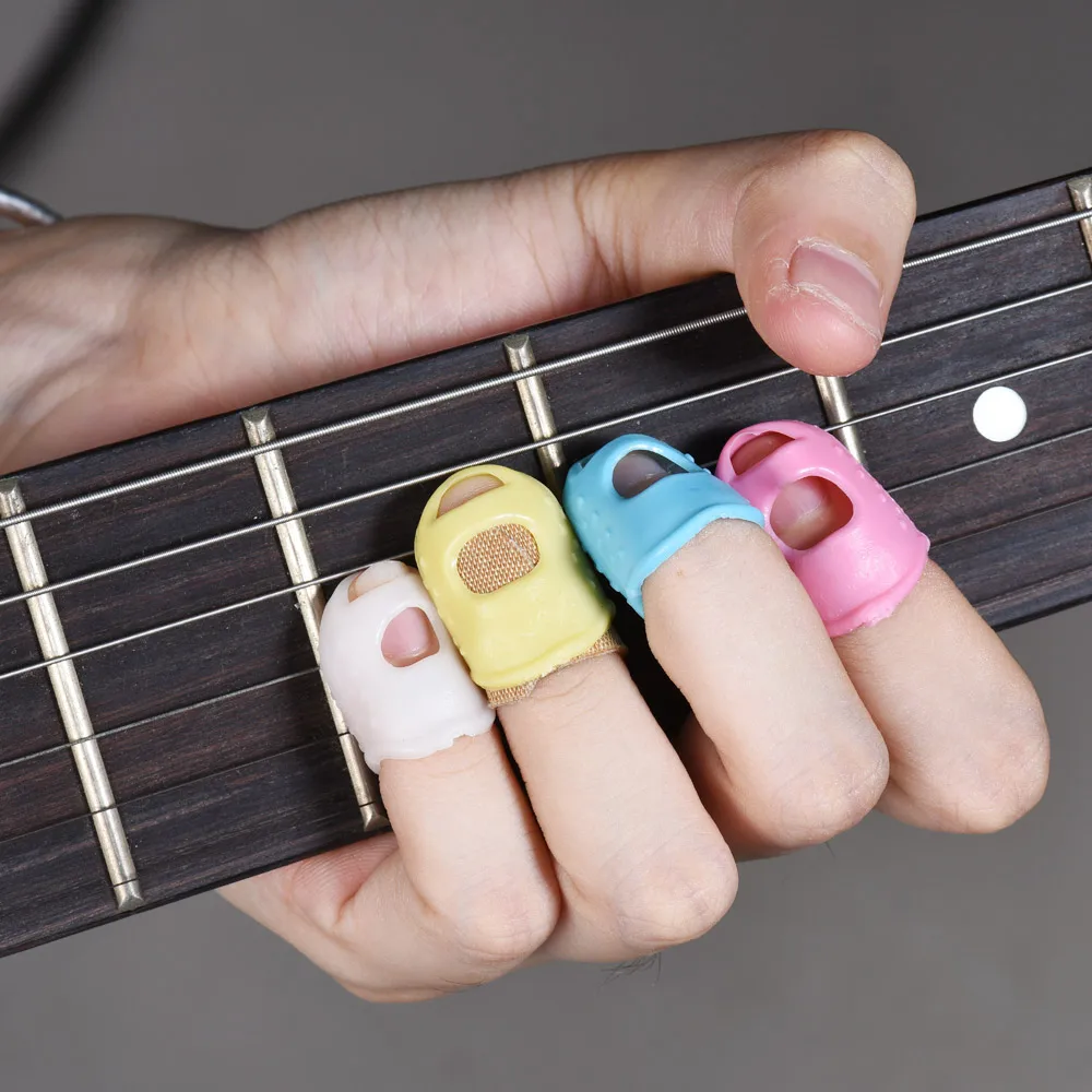 High quality 12pcs Guitar Fingertip Protectors Silicone Finger Guards