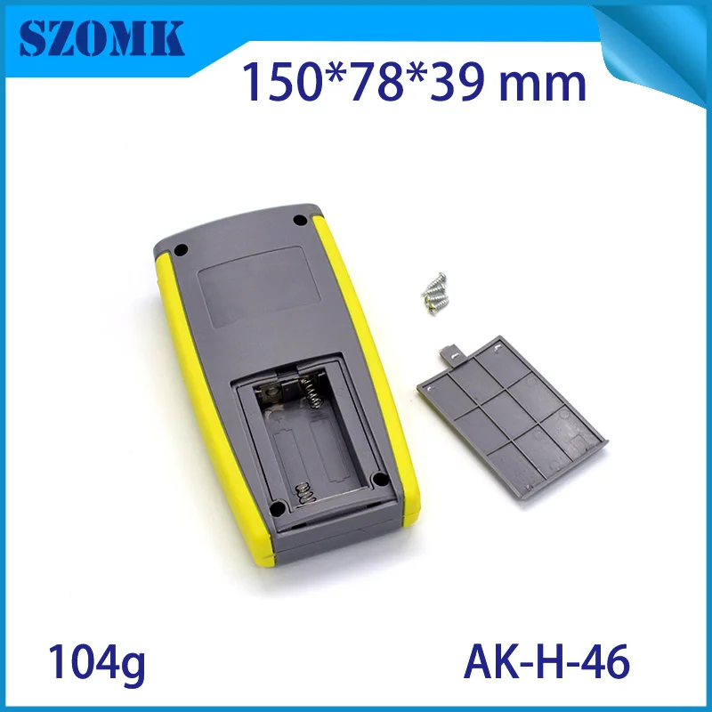 

1 piece, 150*75*37mm 2 AA battery holder handheld project enclosure pcb plastic case szomk hot sales plastic sensor electric box