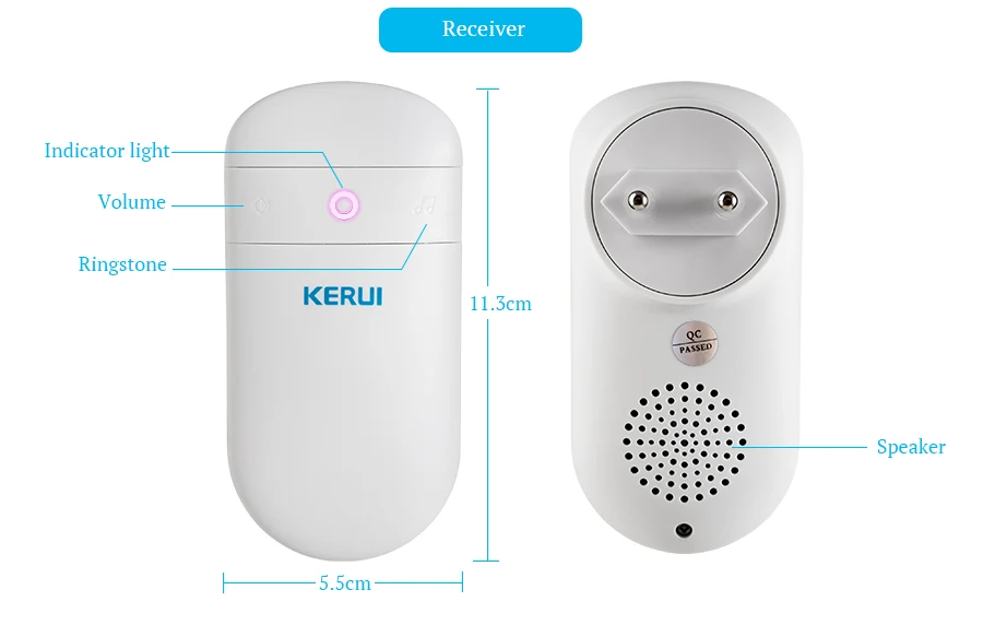 Беспроводной дверной звонок KERUI, самостоятельное поколение, дверной звонок для дома, умный, дальний, без батареи, беспроводной дверной звонок с 52 мелодиями