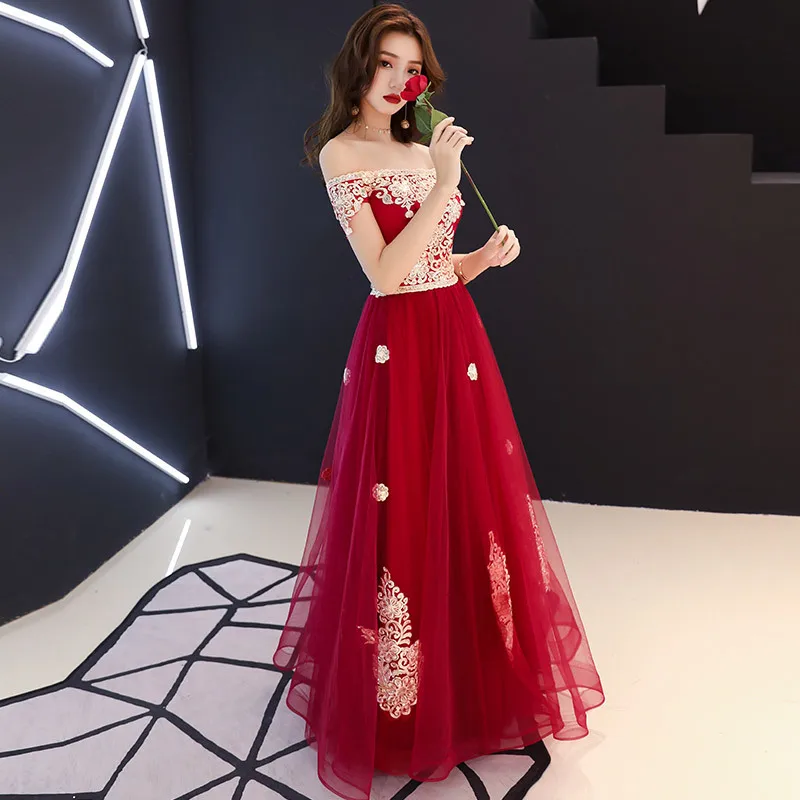 Robe De Soiree новые сексуальные трапециевидные кружевные вечерние платья с коротким рукавом и вырезом лодочкой длинные элегантные свадебные платья для гостей ES1548