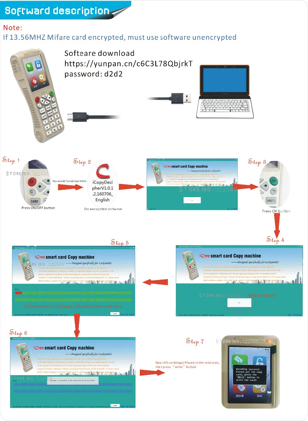 Супер больше частоты RFID Копир Дубликатор IC/ID больше частоты с USB кабелем для ЖК-экрана/литиевая батарея