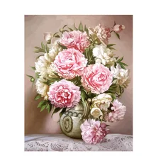 Розовый цветок. 40x50 см, картина по номерам, сделай сам, настенное искусство, украшение гостиной, пейзаж, фигура, животное, цветок, мультфильм