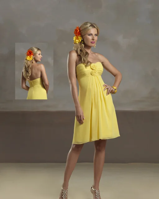 Short Yellow Bridesmaid Dresses