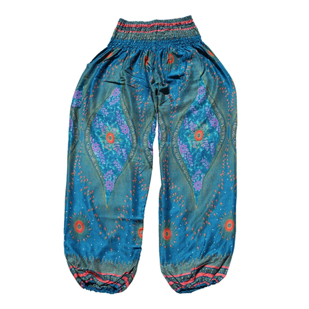 Big Peacock eye teal blue harem pant BPEP002 (1)