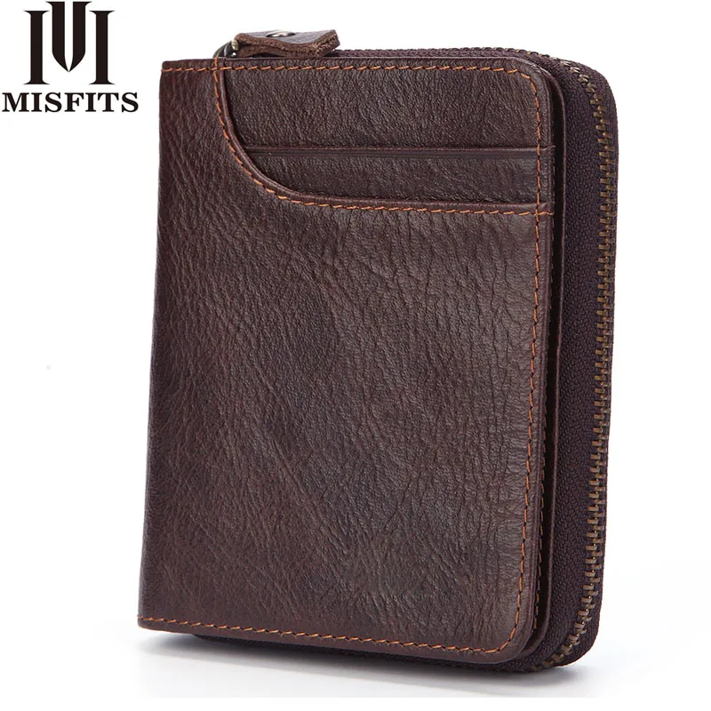 MISFITS Fashion Men Wallet Genuine Leather Coin Purse Card Holder Zipper&Hasp Short Wallet Male Brand Cowhide Standard Wallets MISFITS Fashion Men Wallet Genuine Leather Coin Purse Card Holder Zipper&Hasp Short Wallet Male Brand Cowhide Standard Wallets