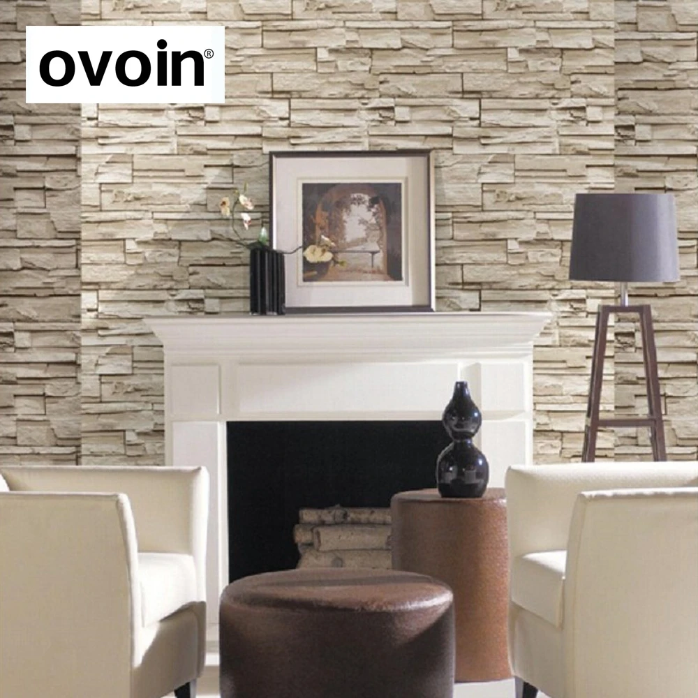 3d積み上げレンガ石壁紙用背景壁 グレー ベージュ 5 ロール Wallpaper Love Wallpaperwallpaper Producer Aliexpress
