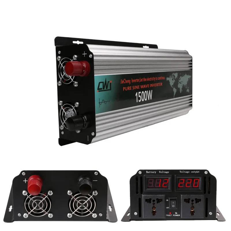 Pure Sine Wave Inverter 1500W Portable Car Power Inverter Converter 12V to 220V Vehicle Charger DC 12V24V To AC 110V220V (4)