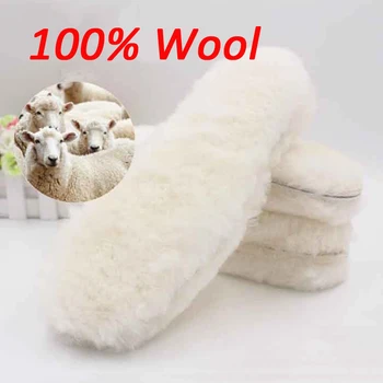 

Natural Sheepskin Insoles Winter Real Fur Wool insoles Men Women Warm Soft Thick warm Cashmere Snow Boots