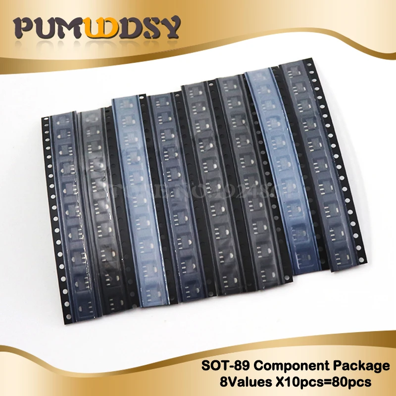 

SOT-89 SMD transistor Assorted KIT Total 8Values X10pcs=80pcs contains 78L05 78L06 78L08 78L09 78L10 78L12 78L15 79L05
