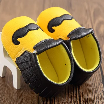 

Newborn baby shoes boy girl PU first walker cartoon mustache first Walkers Baby Shoes pattern non-slip soft bottom casual baby