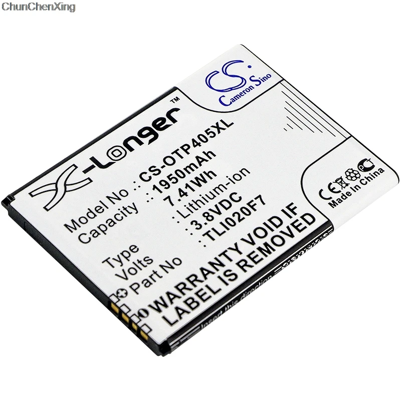Аккумулятор Cameron Sino 1950mAh TLI020F7 для Alcatel One Touch 4 5 0 Pixi (5) OT 5045 5045A 5045D 5045J 5045T|Аккумуляторы