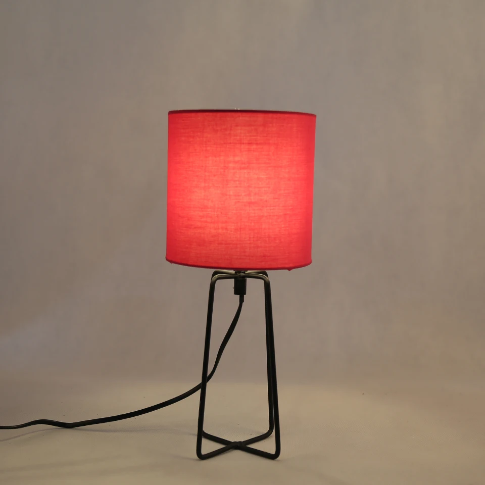 Modern E14 Led Bulb Table Lamp Black Base Desk Lighting Shade for