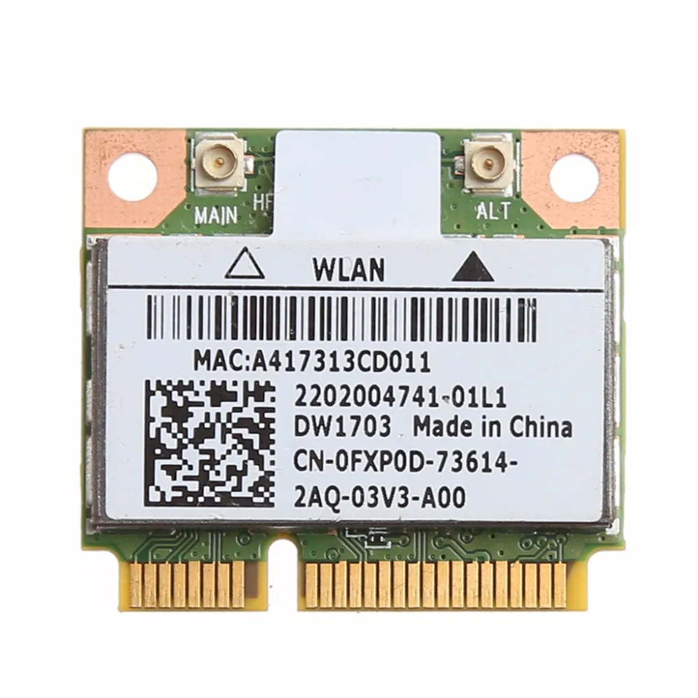 Bluetooth V4 0 Wifi Wireless Mini PCI Express Card For Atheros AR5B225 DELL DW1703 CN 0FXP0D 3