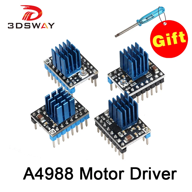 

3DSWAY 3D Printer Parts High Qualirty 4pcs/lot A4988 Stepper Motor Driver Module Stepstick for Lerdge Board Prusa Ramps 1.4