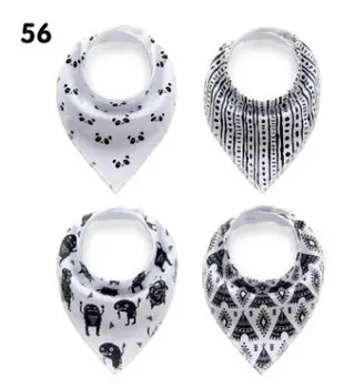 

2017 NEW !! Animal print/Panada +Teepee+orangutan in black and white color / Bandana Bibs princess girl / 4pcs/set