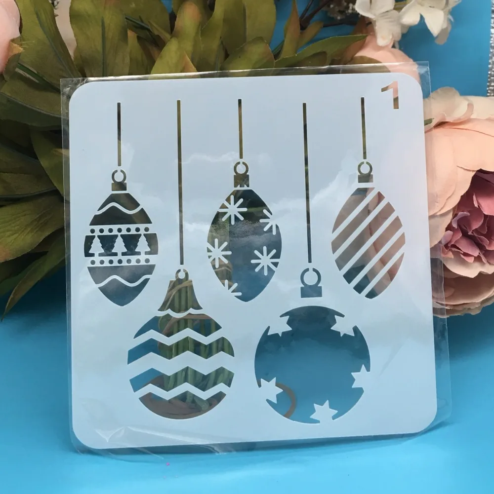 5 &quotНовый Рождественский шар DIY многослойный трафарет настенная краска